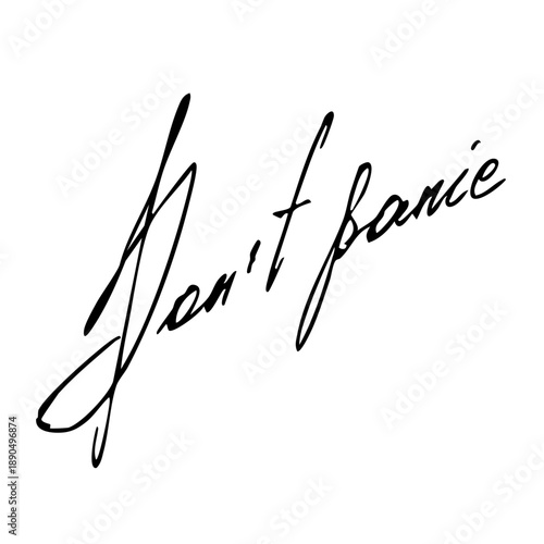 Don't panic handwritten