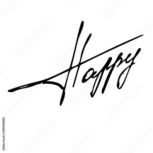 Happy handwritten