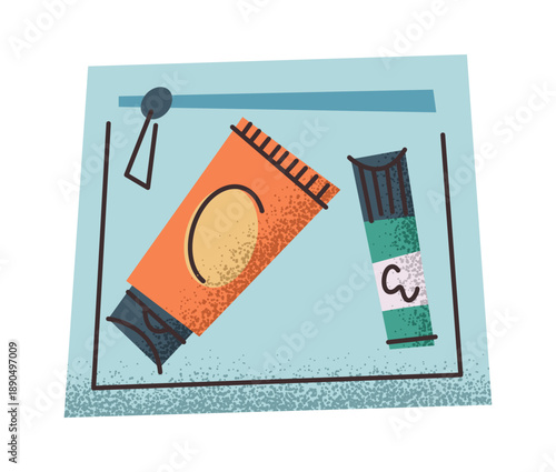 Beach cosmetics kit sticker design