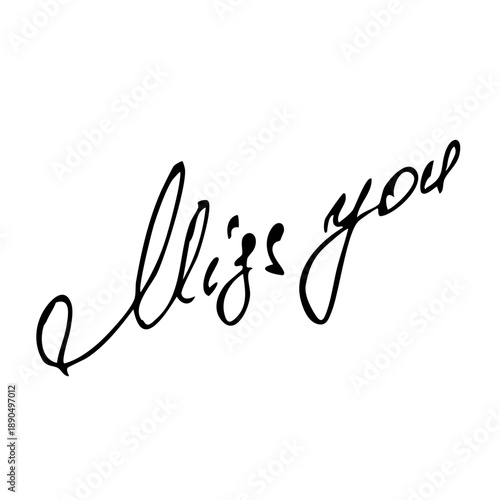 Miss you handwritten