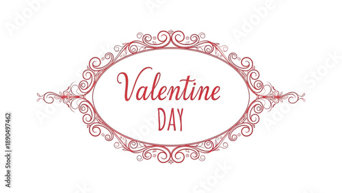 Valentine Day celebration illustration with decorative frame and elegant typography