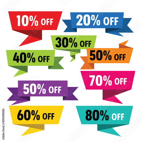 Sale Banners with Percent Off Prices