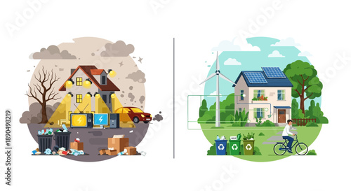 Cute vector illustration set of colorful cartoon houses and city transportation icons featuring a fun farm train and toy car design for kids