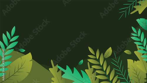Elegant dark green tropical leaf background with minimal botanical foliage modern nature theme ideal for banners posters branding presentations wallpapers and web design
