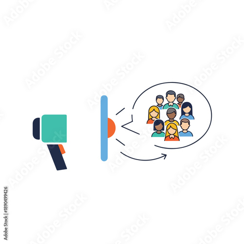 Speaker with Audience Illustration