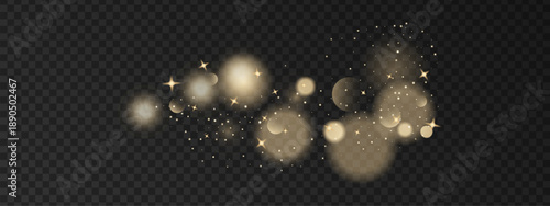 Luminous particles and shimmering sparkles create magical atmosphere. Festive glitter with warm flares adds luxurious touch to holiday celebration designs and decorations.