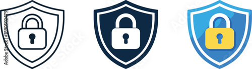 Reliable protection scene showing a safety lock icon wrapped by a shield outline representing comprehensive insurance security