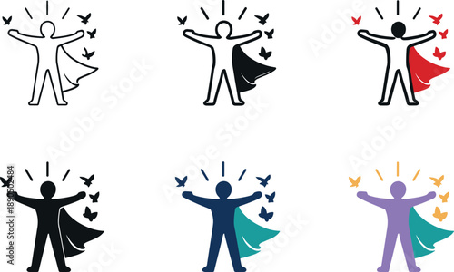 Expressive freedom concept representing individuality and the courage to be oneself through a confident human silhouette and