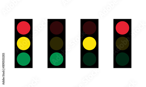 Traffic light icon set