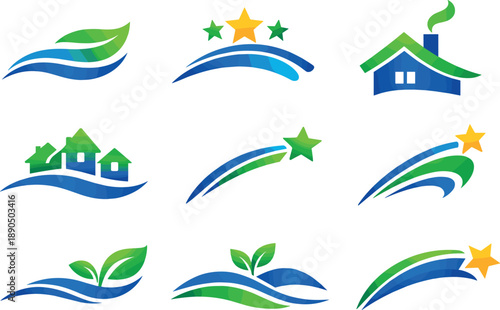 set of abstract icons