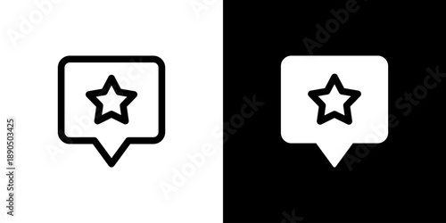 Feedback icon concept with flat Black White Background. Vector illustration.