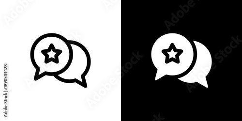 Feedback icon concept with flat Black White Background. Vector illustration.