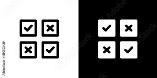 Survey icon concept with flat Black White Background. Vector illustration.