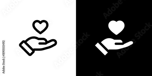 Favorite icon concept with flat Black White Background. Vector illustration.