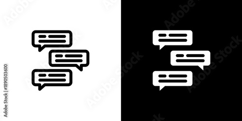 Dialogue icon concept with flat Black White Background. Vector illustration.
