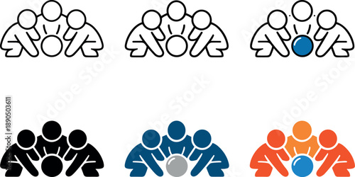 Collaborative sports concept illustrating multiple players positioned together with a shared ball to convey unity, strategy, and