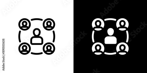 Mediator icon concept with flat Black White Background. Vector illustration.