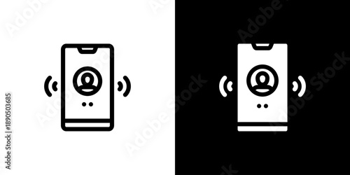 Call icon concept with flat Black White Background. Vector illustration.