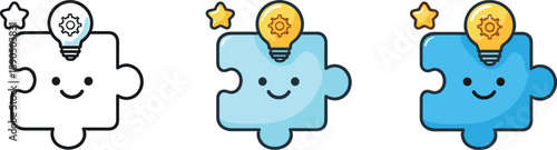 Child learning context represented by a simple puzzle piece icon with soft corners suggesting problem solving educational toys —