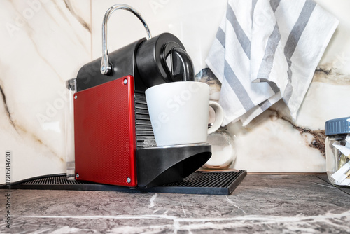 modern coffee machine on kitchen counter