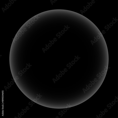 Dark sphere against black background