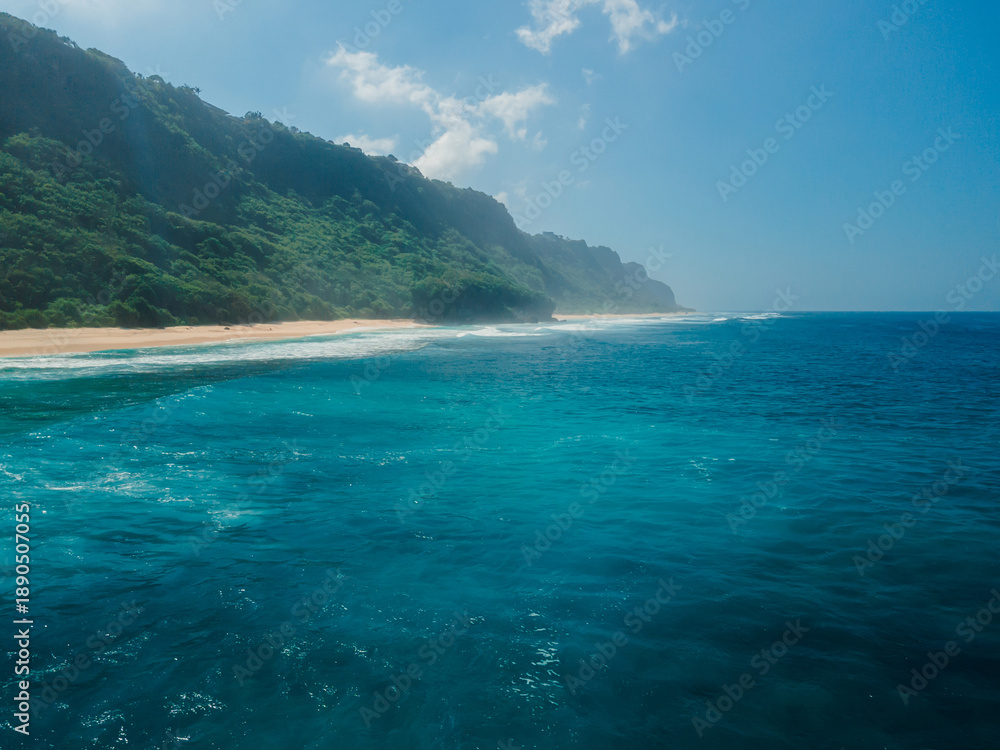 custom made wallpaper toronto digitalView of coastline with green hills in Bali. Nyang Nyang beach