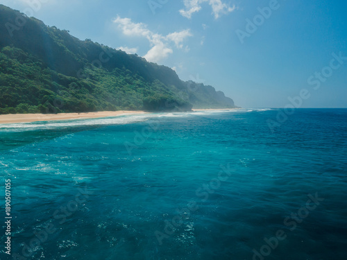 Wallpaper Mural View of coastline with green hills in Bali. Nyang Nyang beach Torontodigital.ca