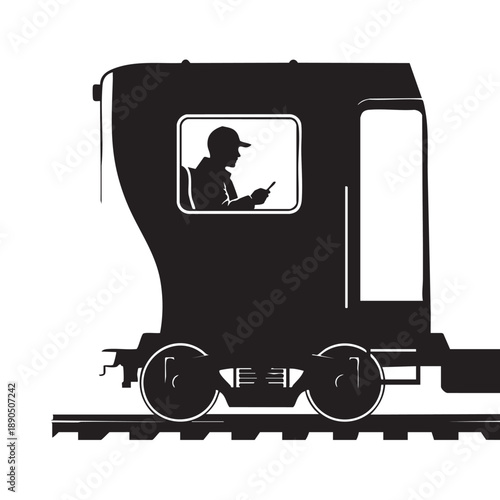 a_train_with_a_man_in_the_window_traced