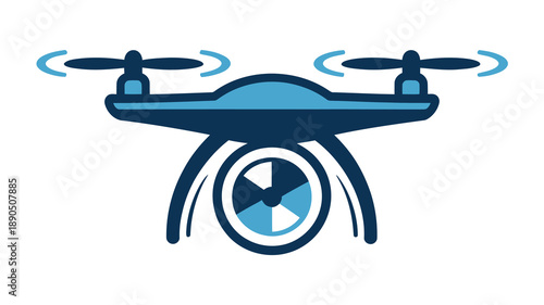 Modern drone with blue accents