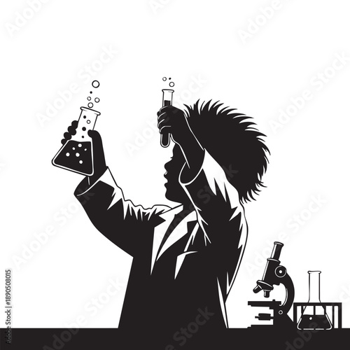 a_woman_in_a_lab_holding_a_beakle_traced