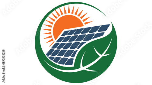 Solar energy and nature illustration