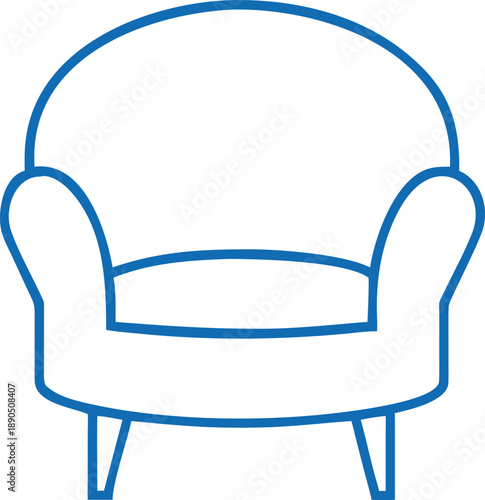 armchair icon for living room furniture and interior comfort design