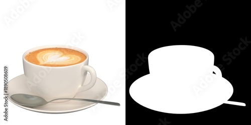 3D rendering illustration of a Cappuccino Coffee Cup