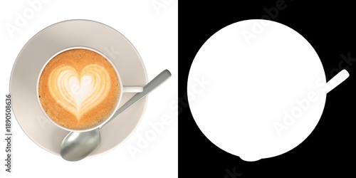 3D rendering illustration of a Cappuccino Coffee Cup