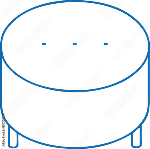 round ottoman stool icon for living room furniture design