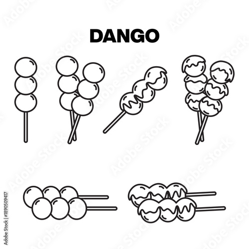 Dango Icon Vector – Japanese Dessert Flat Design