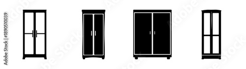 Modern black and white cabinet set