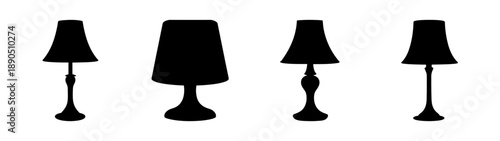 Four classic lamps in a row