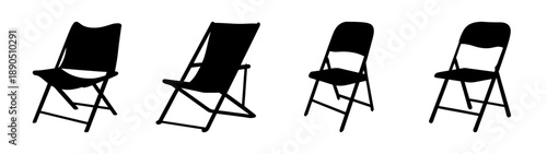 Set of four folding chairs