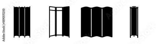 Set of five tall bookcases