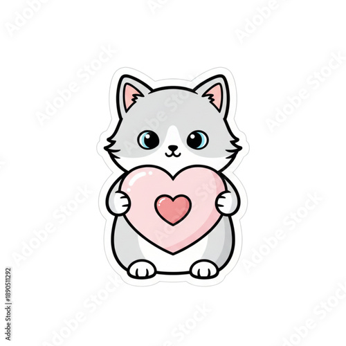 cat with heart