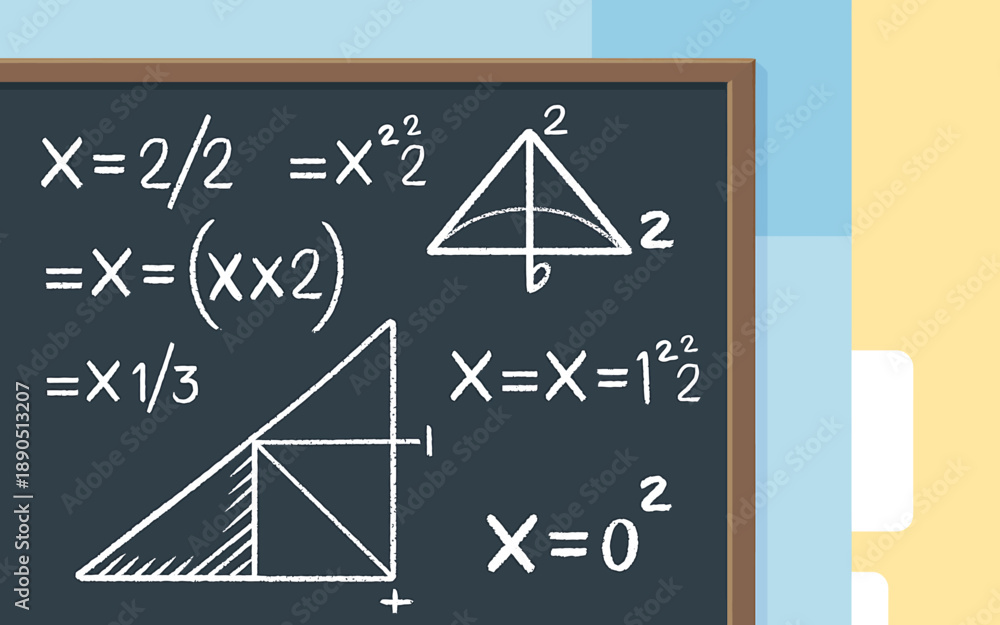 Fototapeta premium Math Equations on Chalkboard
