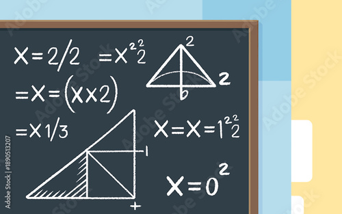 Math Equations on Chalkboard