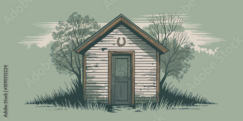 Rustic Barn Door Illustration