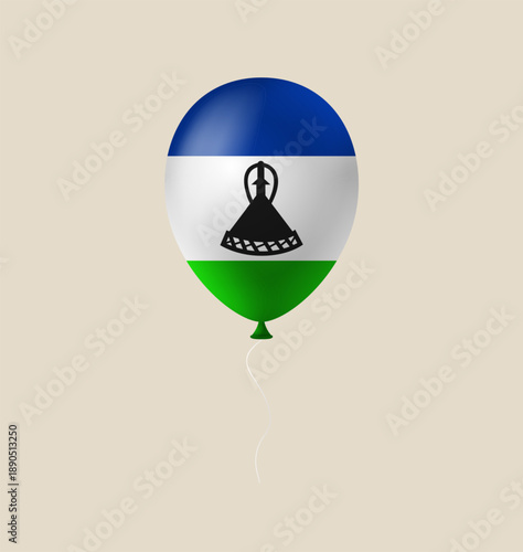 Realistic 3D vector balloon with the Lesotho flag celebrating a national holiday with festive, patriotic pride.