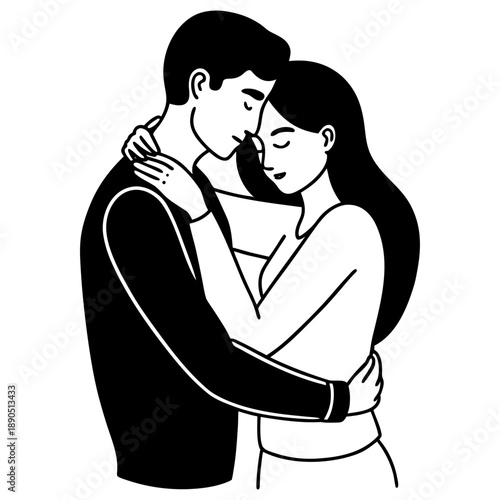 young couple kissing