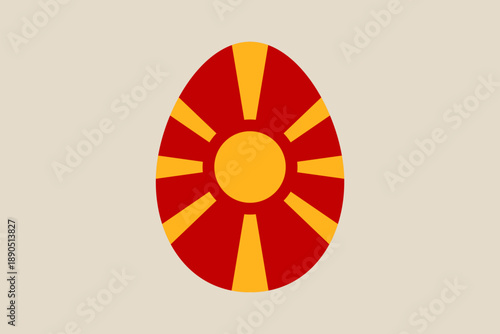 Easter Egg with North Macedonian Flag Decorated for a National Holiday Celebration, a Festive and Patriotic Illustration.