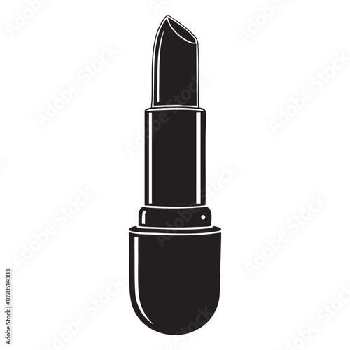 Sleek lipstick vector illustration, adding a touch of glamour and sophistication to beauty and fashion designs.