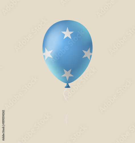 Realistic 3D vector balloon with Micronesia flag floating for national day patriotic celebration and events.