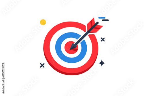 Target with an arrow hitting the center, showing focus and precision in the activity of aiming for a goal